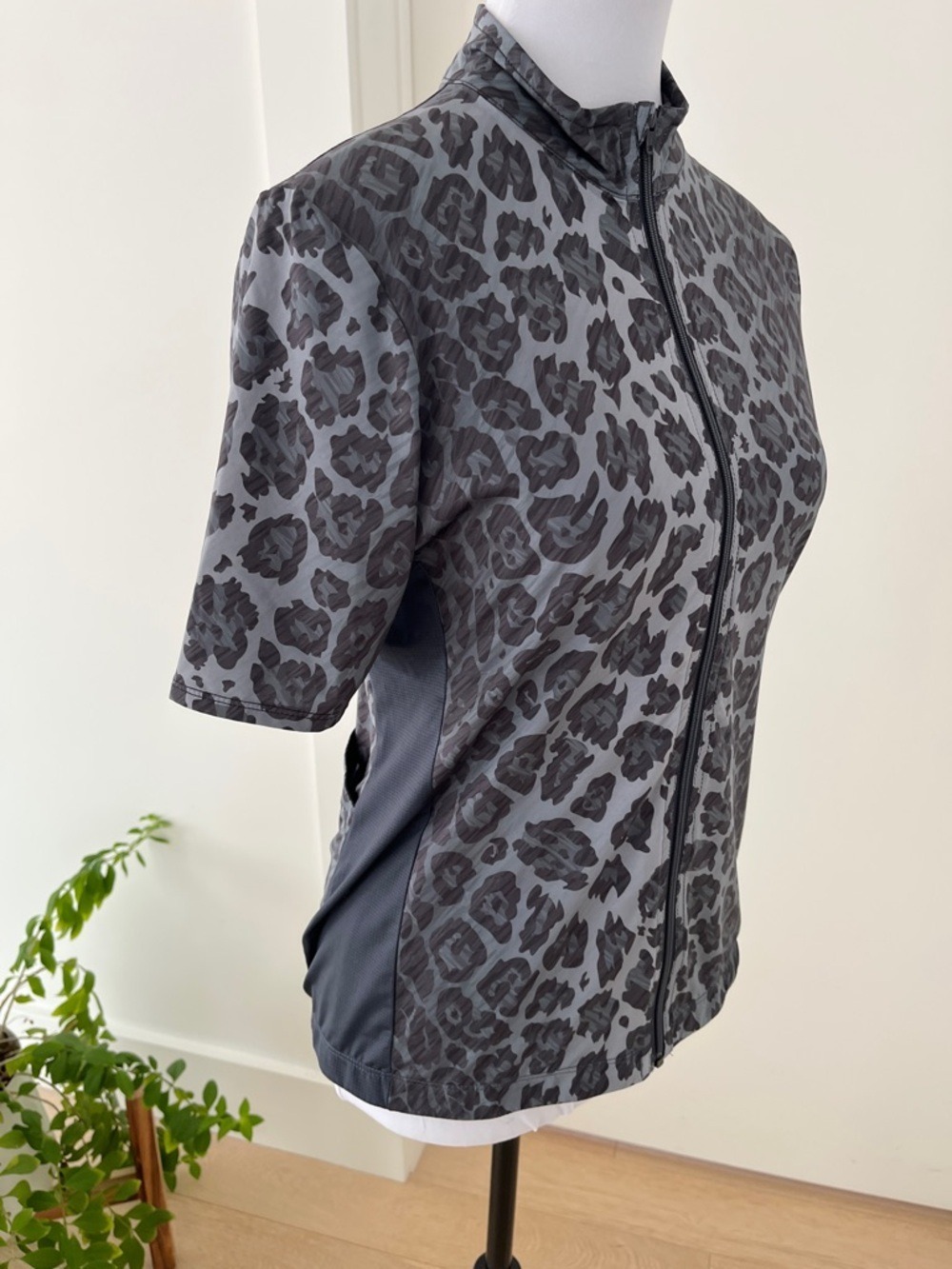 SAMSARA Full Zip Cycling Performance Jersey Leopard Print Short Sleeve Stretch - Picture 5 of 16
